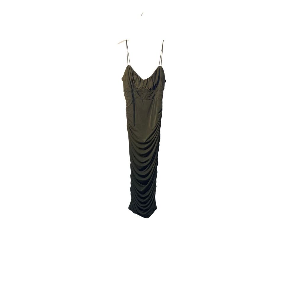 NWT Hello molly women’ green.Ruched midi dress 8